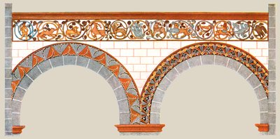 Decorazione dipinta nella navata della Chiesa di San Severus a Boppard, Germania, 1928 da Unbekannt