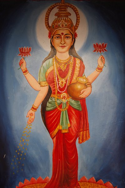 Dipinto che raffigura la dea Lakshmi, Haridwar da Unbekannt
