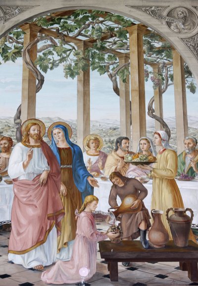 Dipinto nella chiesa della Visitazione a Ein Kerem: le nozze di Cana, Ein Kerem, Israele da Unbekannt