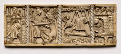 Pannello di un Cofanetto con Scene di Romanzi Cortesi, 1330 da Unbekannt