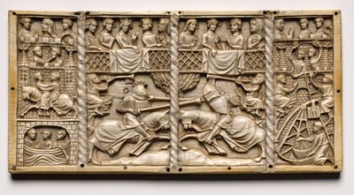 Pannello di un cofanetto con scene di romanzi cortesi, c. 1330-1350 o successivo da Unbekannt