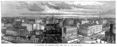 Panorama di Chicago dalla cima del Municipio, USA, 1871 da Unbekannt