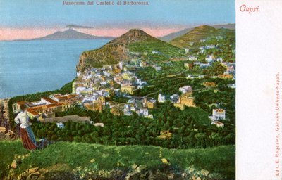 Panorama del Castello di Barbarossa, Capri, Italia, inizio XX secolo da Unbekannt
