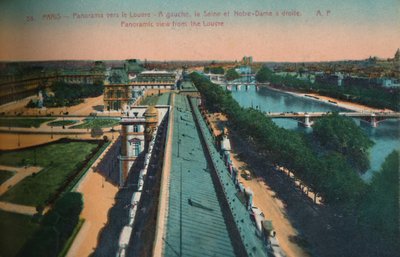 Vista panoramica verso il Louvre, Parigi, c1920 da Unbekannt