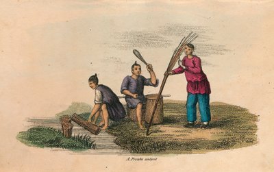 Fabbricazione della carta in Cina, AD 105, c1850 da Unbekannt