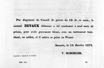 Par Jugement du Conseil, dai manifesti politici francesi della Comune di Parigi, gennaio 1871 da Unbekannt