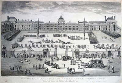 Parata delle truppe durante la Grande Parata, Palazzo delle Tuileries, XIX secolo da Unbekannt