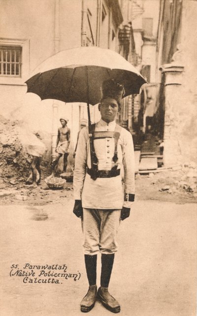 Poliziotto nativo Parawallah, Calcutta, c1900 da Unbekannt