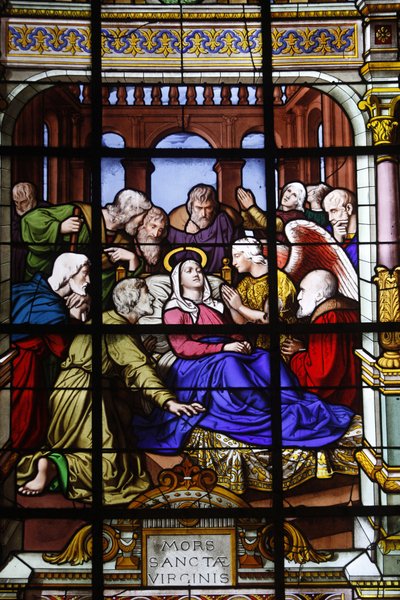 Vetrata della chiesa di Saint Laurent: la Morte di Maria, Parigi, Francia da Unbekannt