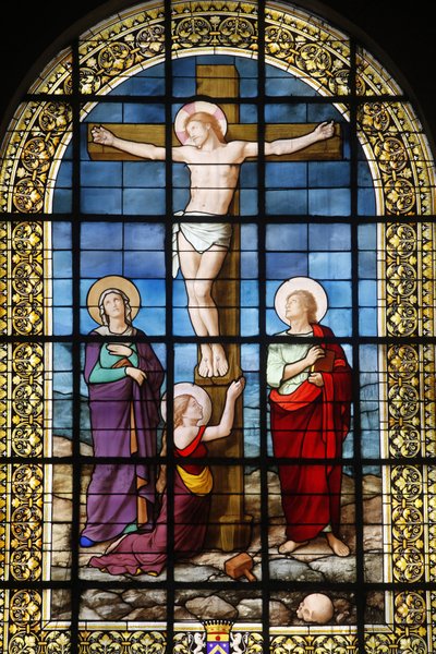 Parigi, Francia Vetrata della chiesa di Saint Roch: Cristo sulla croce, Parigi, Francia da Unbekannt