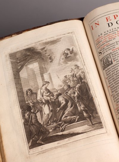 Museo parrocchiale. Messale in latino. Incisioni di Joachim Ballester. Carta e pelle. XVIII secolo da Unbekannt