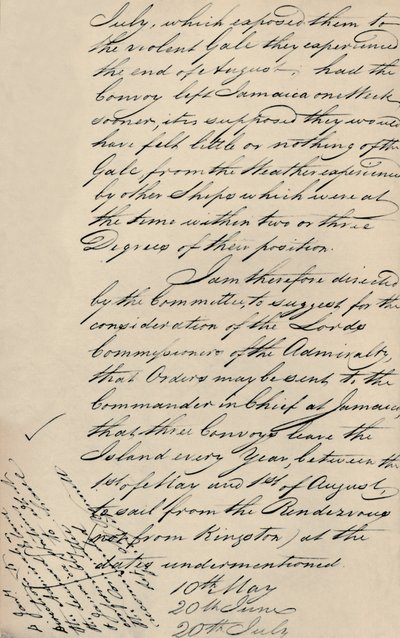 Parte della lettera datata 31 dicembre 1806 da Lloyds all