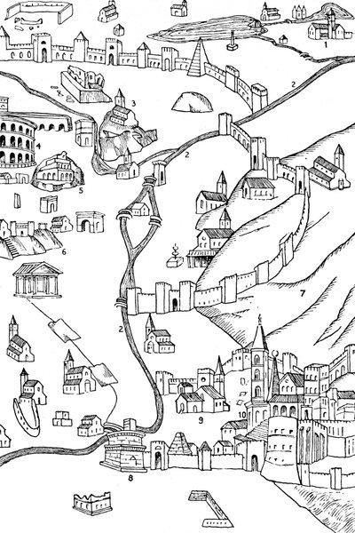 Parte di Roma. Da un piano disegnato c.1475, 1935 da Unbekannt