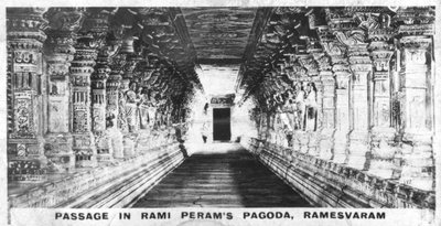 Passaggio nella Pagoda di Rami Perams, Ramesvaram, Tamil Nadu, India, c1925 da Unbekannt