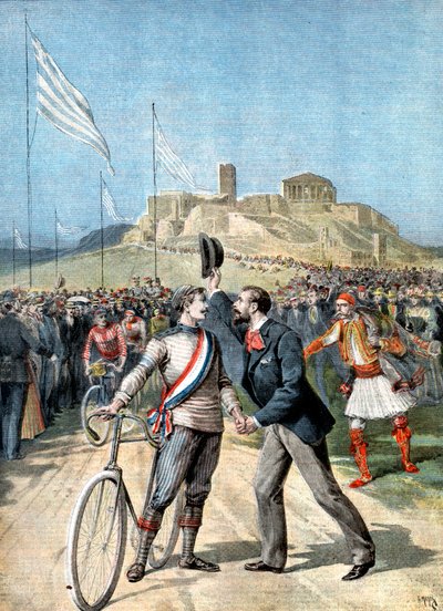 Paul Masson, vincitore di un evento ciclistico ai Giochi Olimpici, Atene, 1896 da Unbekannt
