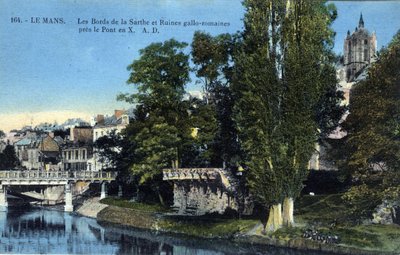 Paesi della Loira, Sarthe (72), Le Mans: le rive della Sarthe e le rovine gallo-romane vicino al 
