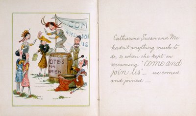 Bambole di pezza a un incontro delle suffragette da Unbekannt