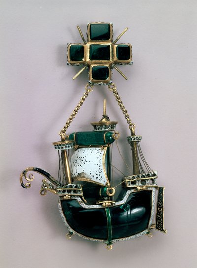 Pendente a forma di nave, inizio XVI secolo da Unbekannt