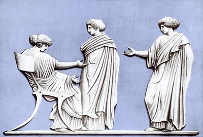 Penelope e le ancelle, placca Wedgwood, 18th century, c1920 da Unbekannt