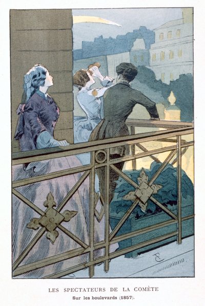 Persone che osservano una cometa, 1857 da Unbekannt
