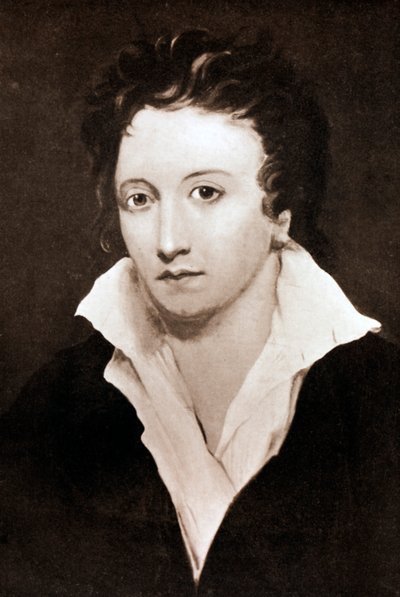 Percy Bysshe Shelley, poeta romantico inglese, 19° secolo da Unbekannt