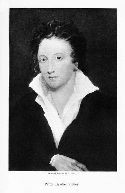 Percy Bysshe Shelley, poeta romantico inglese, XIX secolo da Unbekannt