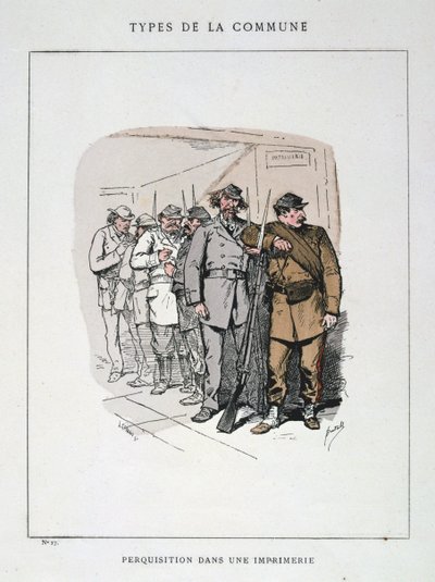 Perquisizione in una Tipografia, Comune di Parigi, 1871 da Unbekannt