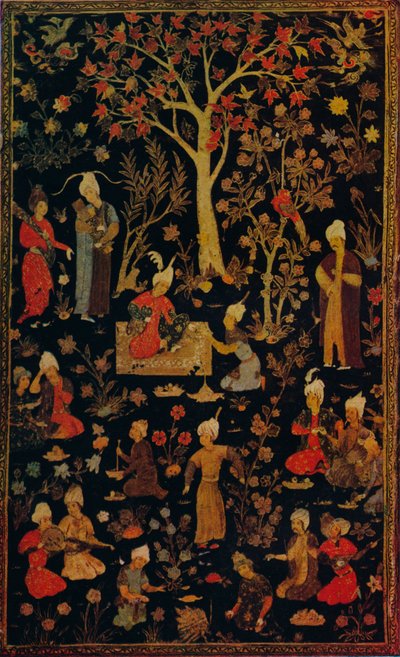 Copertina di libro in cartapesta persiana, c1600 da Unbekannt