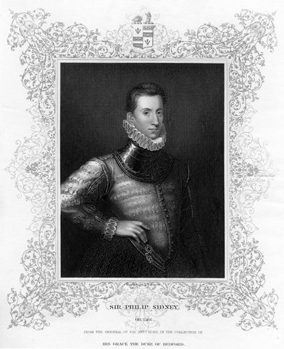 Philip Sidney, soldato, statista, poeta e patrono dei poeti inglese del XVI secolo, c1840 da Unbekannt