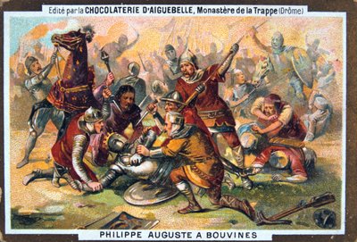Filippo Augusto alla battaglia di Bouvines, 1214, XIX secolo da Unbekannt