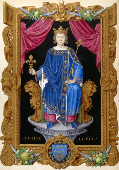 Filippo IV il Bello dal Recueil des rois de France, di Jean Du Tillet (XVI secolo) da Unbekannt