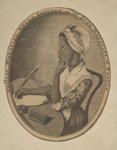 Phillis Wheatley, serva nera di Mr. John Wheatley di Boston, ca. 1773 da Unbekannt