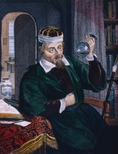 Medico che esamina un campione di urina del paziente, c.1600 19° secolo da Unbekannt
