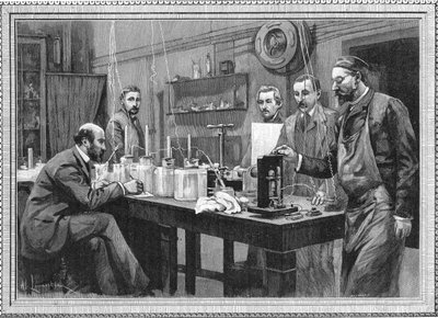 Laboratorio di ricerca fisica alla Sorbona, Parigi 1895 da Unbekannt