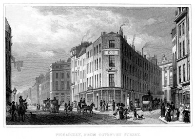 Piccadilly, da Coventry Street, Westminster, Londra, XIX secolo da Unbekannt