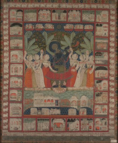 Pichvai appeso al muro con il culto di Shri Nathaji, 1825-1850 da Unbekannt