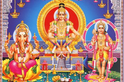 Divinità indù Ganesh, Ayappa e Subramania, India da Unbekannt