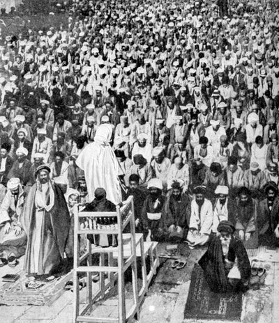 Pii musulmani riuniti al Durbar di Dio, La Mecca, Arabia Saudita, 1922 da Unbekannt
