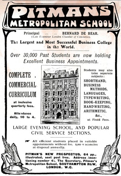 Scuola Metropolitana di Pitman, 1906 da Unbekannt