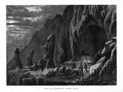 Pianura di Ronororaka, Isola di Pasqua, 1877 da Unbekannt