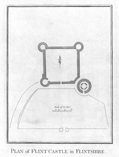 Piano del Castello di Flint nel Flintshire, c1800 da Unbekannt