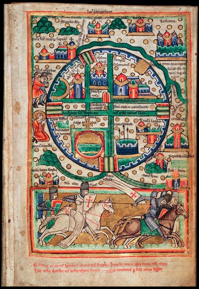 Piano di Gerusalemme. Frammento di salterio, ca 1200 da Unbekannt