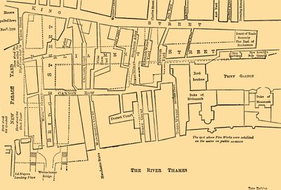 Piano di una parte di Westminster tra il 1734 e il 1748 - Prima dell