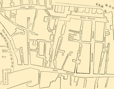 Piano di una parte di Westminster - Prima della costruzione di Great George Street da Unbekannt