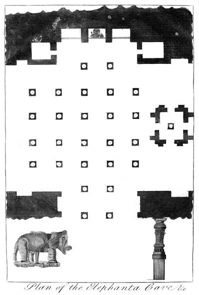 Piano delle Grotte di Elephanta, India, 1799 da Unbekannt
