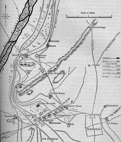 Piani della Battaglia di Candahar, 1 settembre 1880, c1880 da Unbekannt