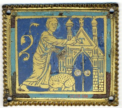 Placca con marcatura della porta con la lettera Tau, tedesco, ca. 1200 da Unbekannt