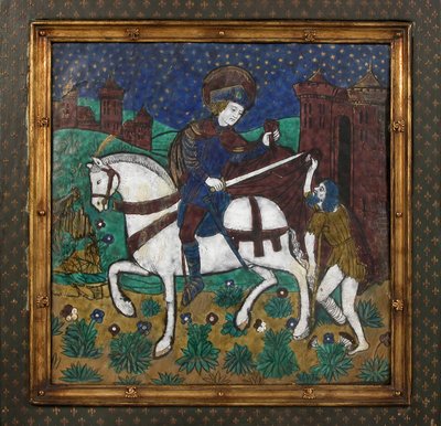 Placca con San Martino e il mendicante, francese da Unbekannt