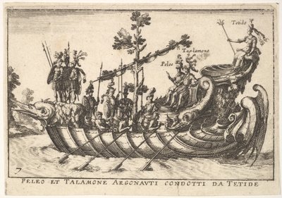 Tavola 7: Peleo e Talamone Argonauti condotti da Tetide, dal magnifico corteo su t..., 1664 da Unbekannt