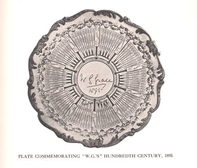 Piatto commemorativo del centesimo secolo di WG Grace, 1895 1912 da Unbekannt